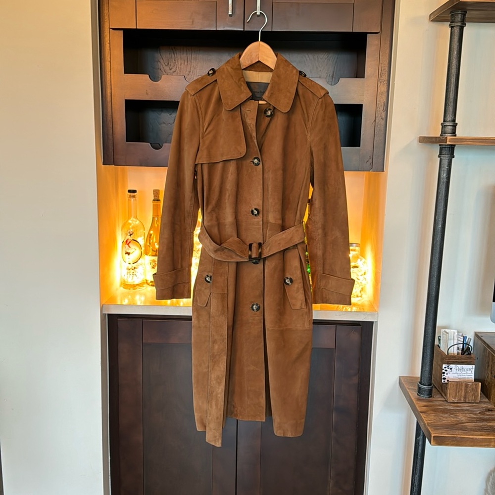 MASSIMO DUTTI Suede Trench Coat